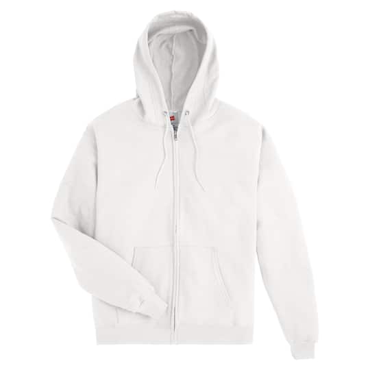 Hanes EcoSmart Fleece Full-Zip Men's Hoodie in White | Small | Michaels®